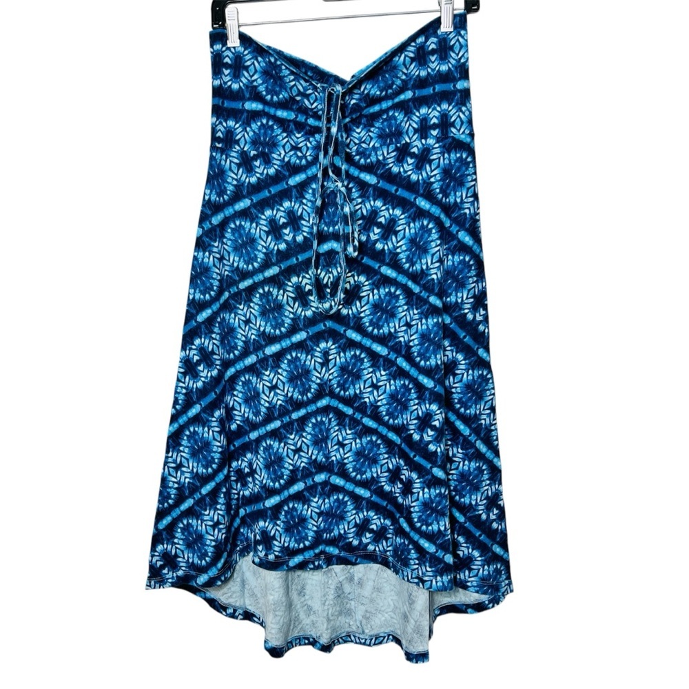 Patagonia A-Line Blue Strapless High Low Dress women Size S